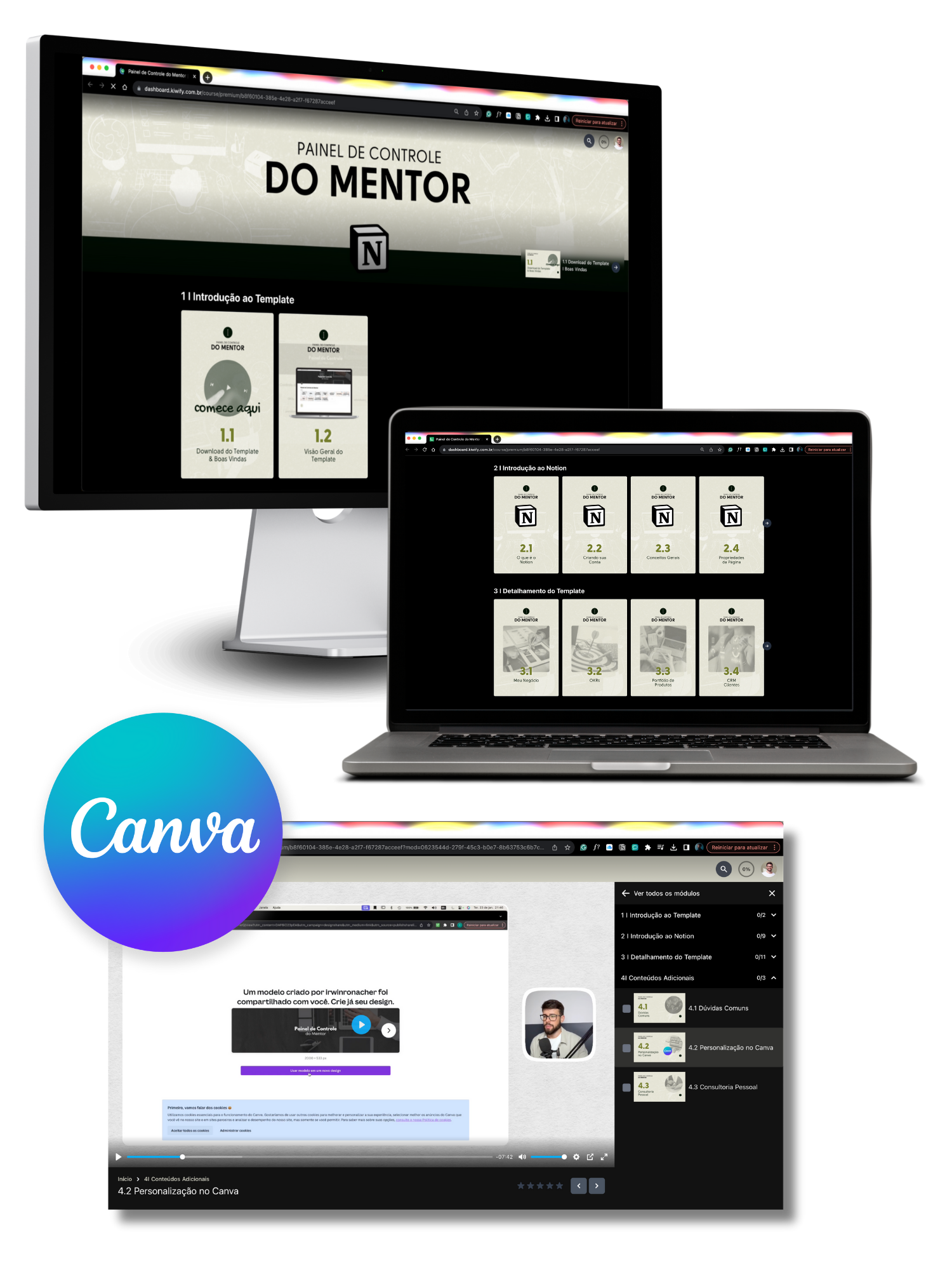 Painel de Controle do Mentor - Aulas e Bônus